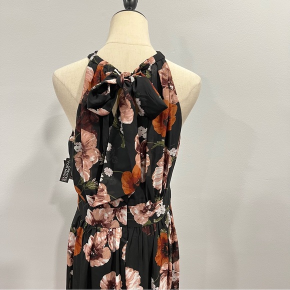 INC International Concepts Floral Black & Multicolored Halter Neck Maxi -Reemoly - Picture 9 of 12